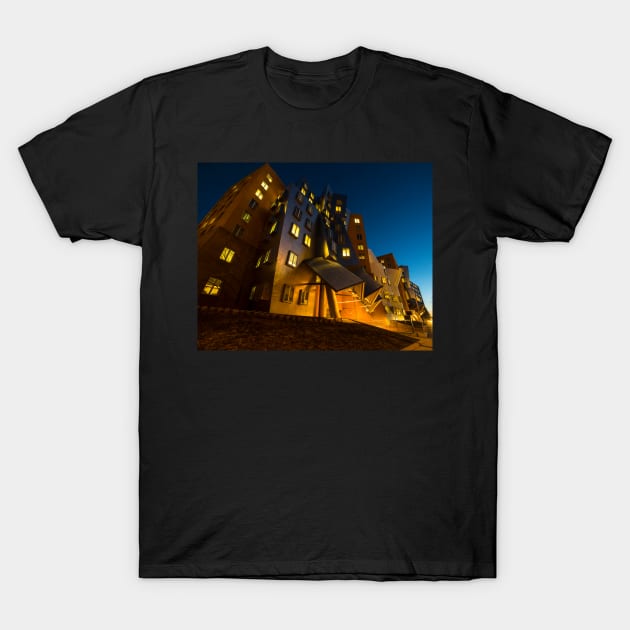 Cambridge MA Kendall Square The MIT Stata Center at Night T-Shirt by WayneOxfordPh